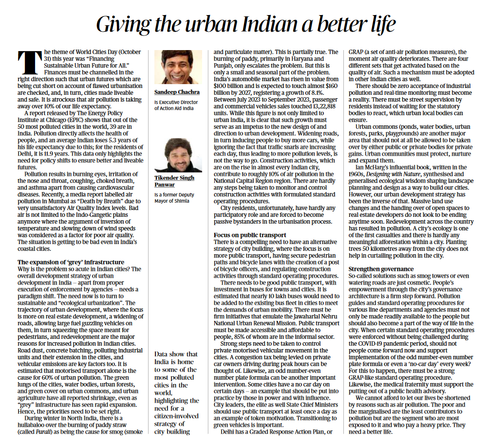 Giving the urban Indian a better life - Page No.8 , GS 1