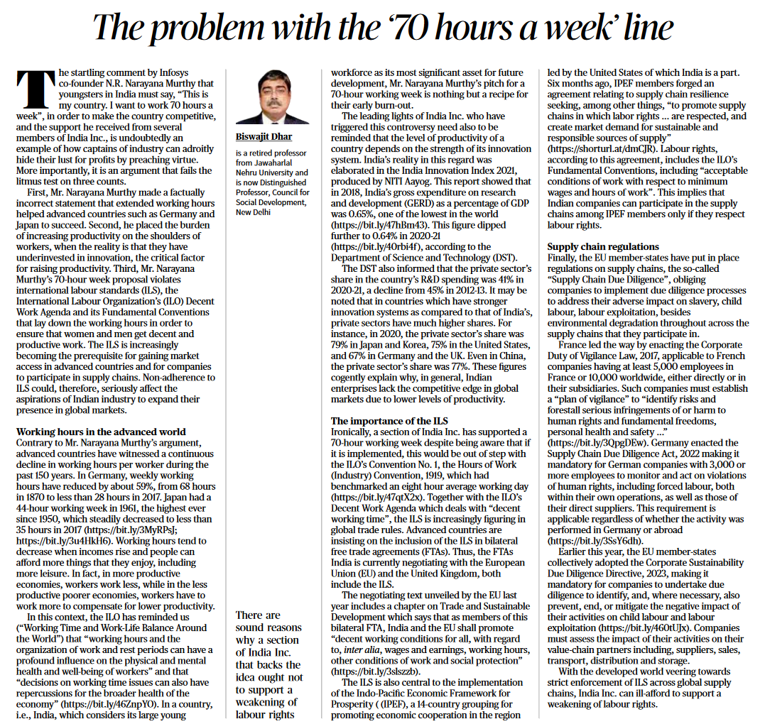 The problem with the '70 hours a week' line - Page No.8 , GS 3