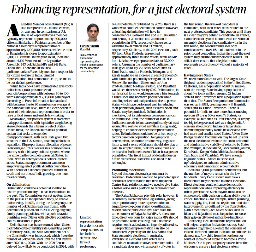 Enhancing representation, for a just electoral system - Page No.6, GS 2