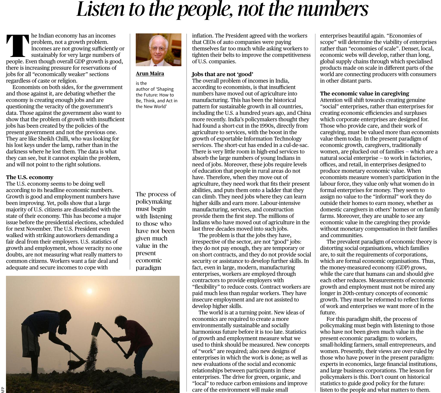 Listen to the people, not the numbers - Page No.6, GS 3