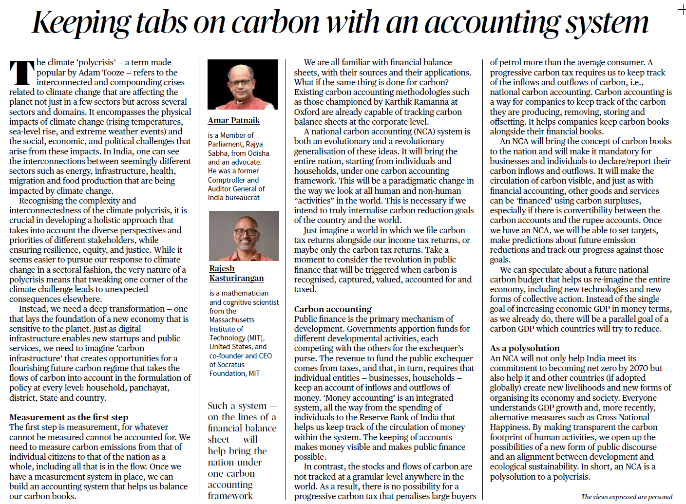 Keeping tabs on carbon with an accounting system