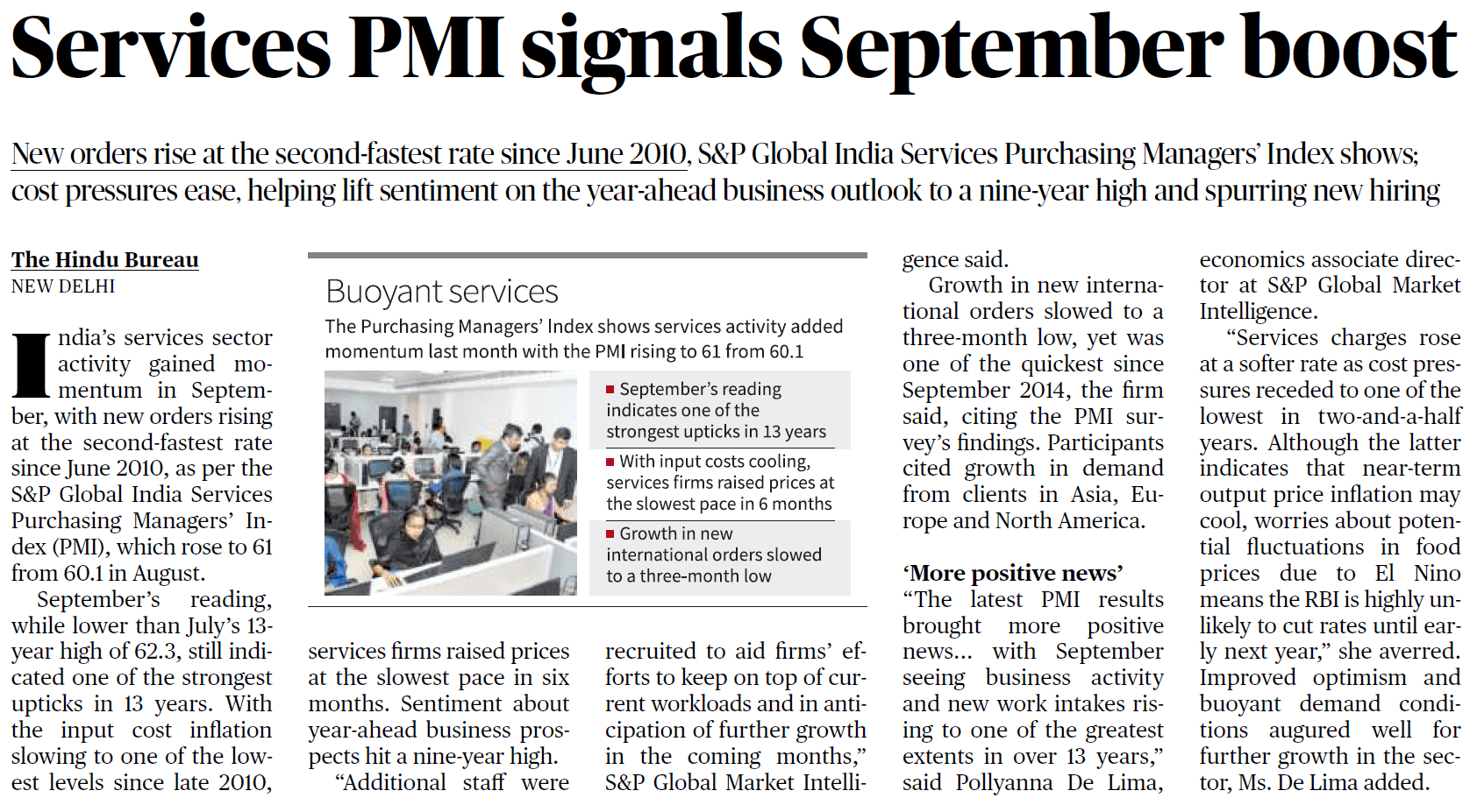 Services PM signals September boost
