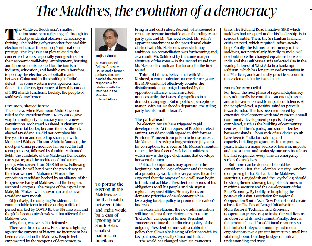 The Maldives, the evolution of a democracy