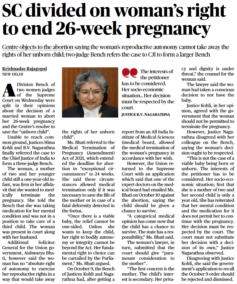 woman's right to end 26-week pregnancv - Page No.14 . GS 2