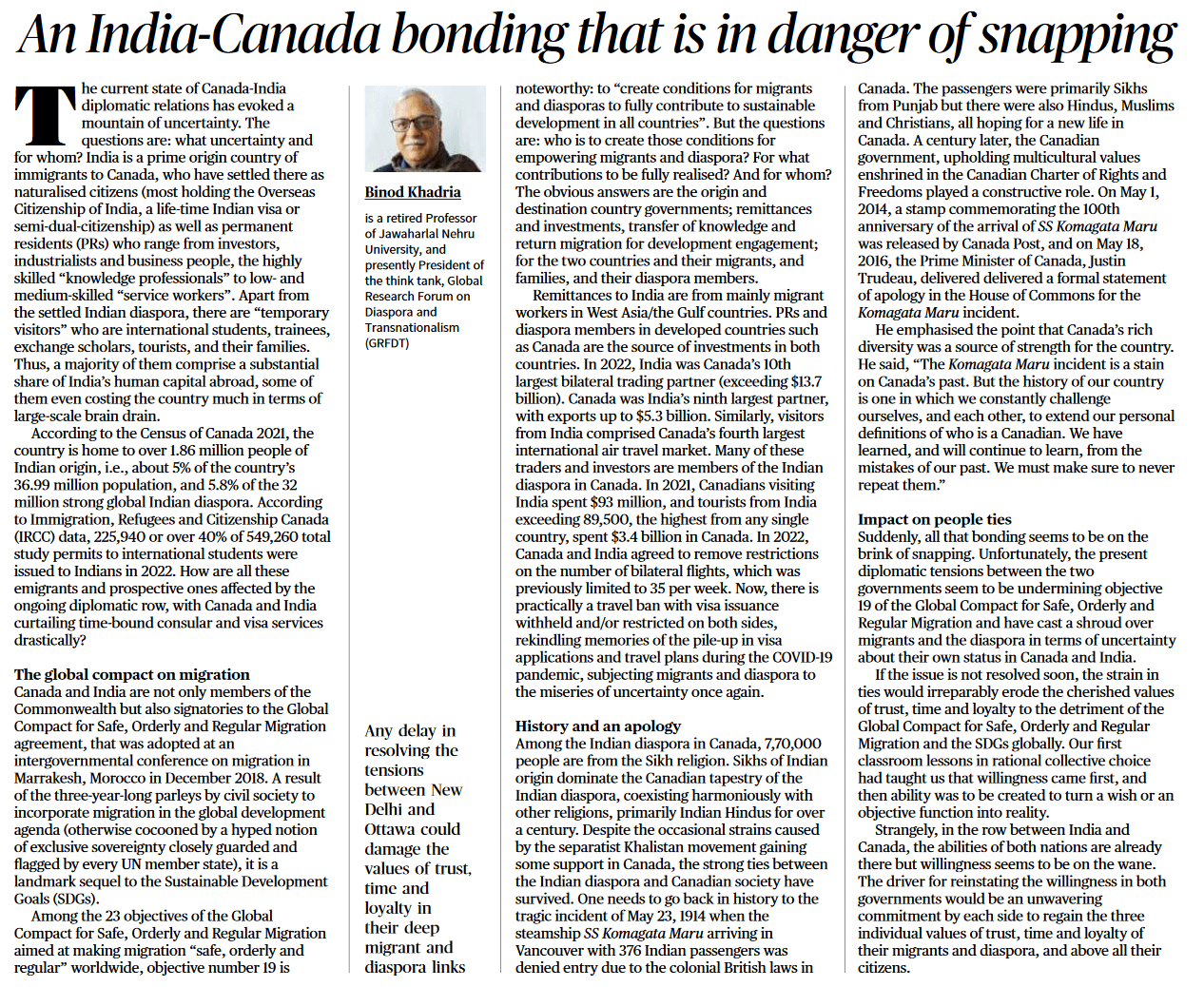 An India-Canada bonding that is in danger of snapping - Page No.6 ,GS 2